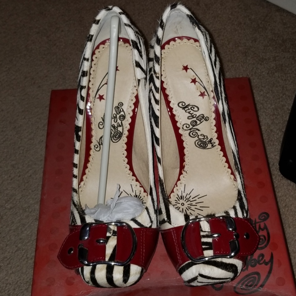 Zebra print heels